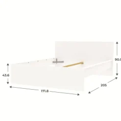 Lit 140 x 190 cm Mosaik blanc ( sur commande )