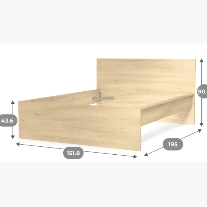 Lit 160 x 200 cm Mosaik - hickory - sans literie
