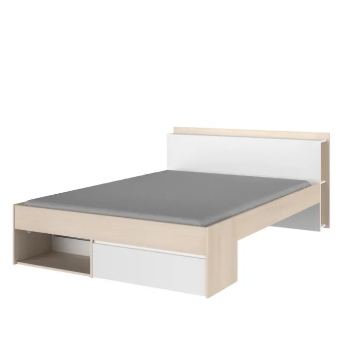 Lit 140x200 Most blanc/acacia clair