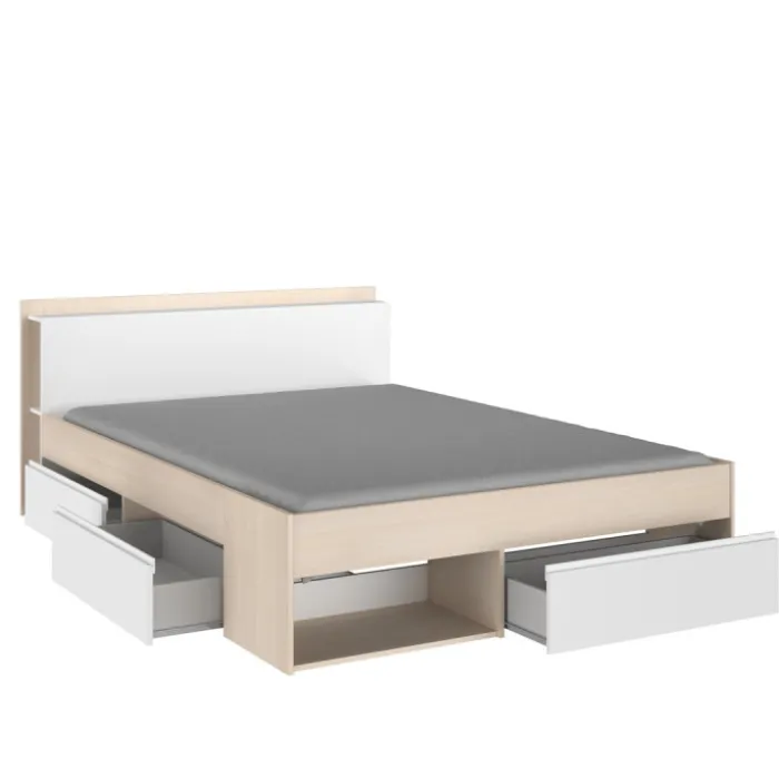 Lit 140x200 Most blanc/acacia clair