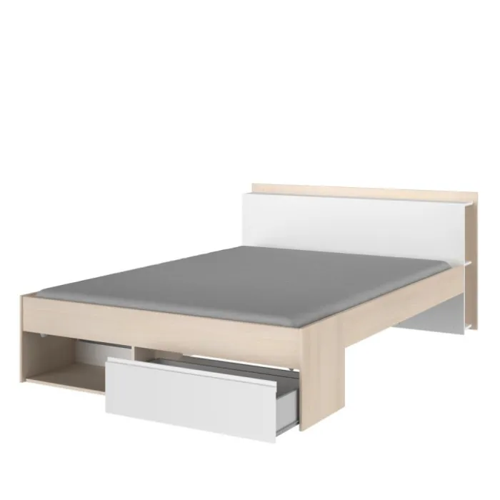 Lit 140x200 Most blanc/acacia clair