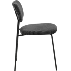 LOLA - Chaise velours cotelé gris