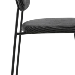 LOLA - Chaise velours cotelé gris