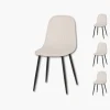 Lot de 4 chaises blanc Mia