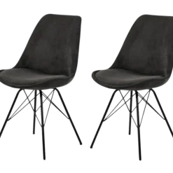 Lot de 2 chaises Eris dining hair anthracite wind 40