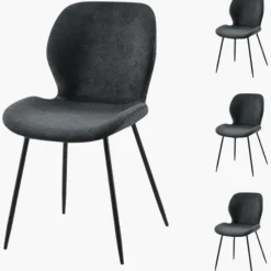 Lot de 4 chaises Ines Gris