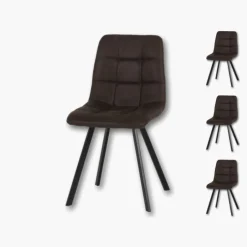 Lot de 4 chaises Stella en vintage gris