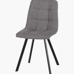 Lot de 4 chaises Tissu gris Stella