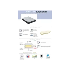 Matelas 160x200 Black Night mousse haute résilience