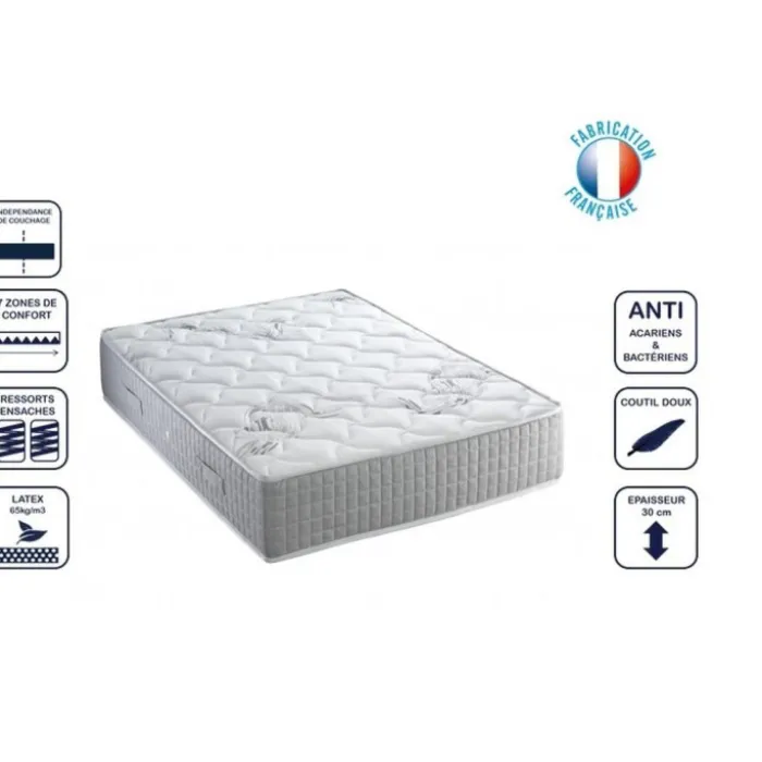Matelas 140x190 Latex Spring ressort ensachés