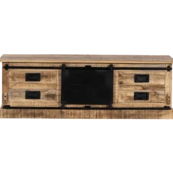 Meuble TV Barn bois mangue/noir