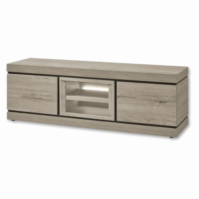 Meuble TV Belluno 2 chêne millenium gris
