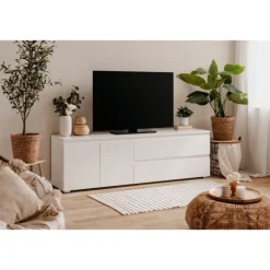 Meuble TV Capetown blanc brillant