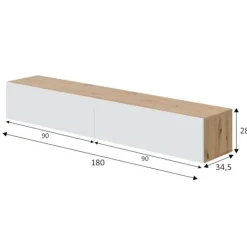 Meuble TV Kaway chêne artisan/blanc