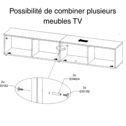 Meuble tv Libertad noir brillant