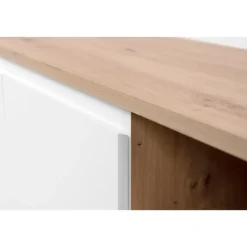 Meuble TV Linz chêne artisan/blanc