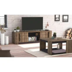 Meuble TV Monaco ch.saloon/noir