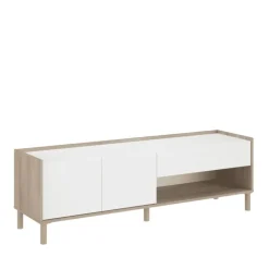 Meuble tv Morphis blanc et chêne japon