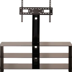 Meuble TV Stand verre trempé noir