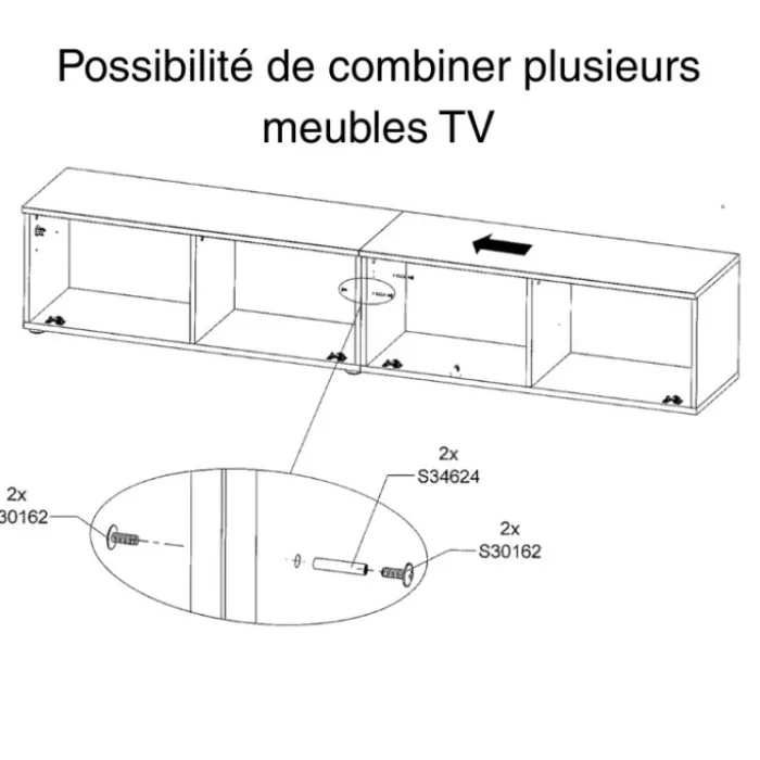 Meuble tv suspendu 100 cm Libertad blanc brillant