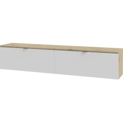 Meuble tv suspendu Libertad 180 cm artisan et blanc