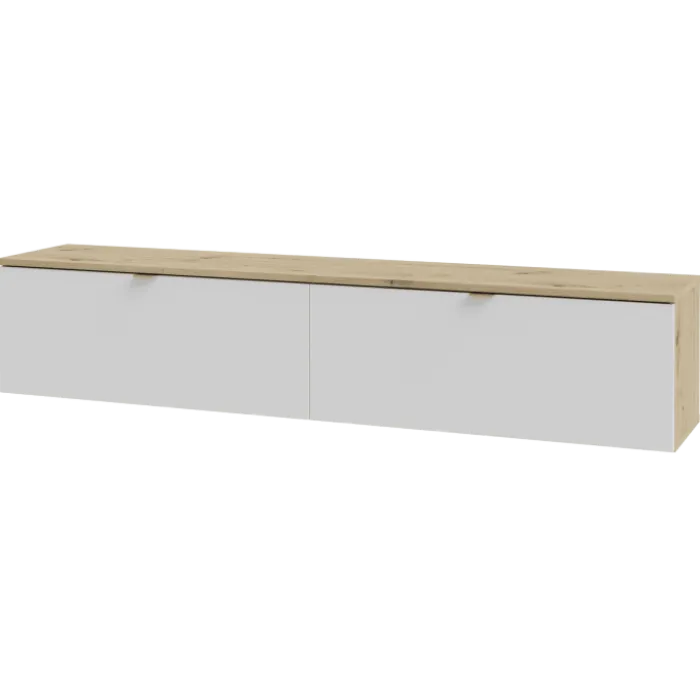 Meuble tv suspendu Libertad 180 cm artisan et blanc