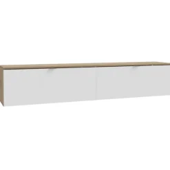 Meuble tv suspendu Libertad 180 cm artisan et blanc