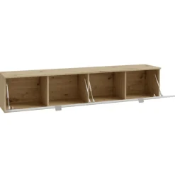 Meuble tv suspendu Libertad 180 cm artisan et blanc
