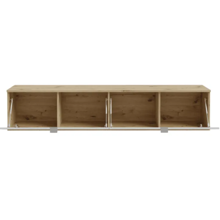 Meuble tv suspendu Libertad 180 cm artisan et blanc
