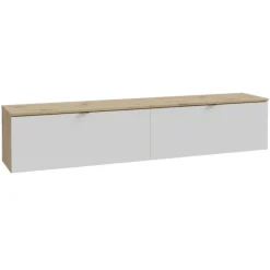 Meuble tv suspendu Libertad 180 cm artisan et blanc