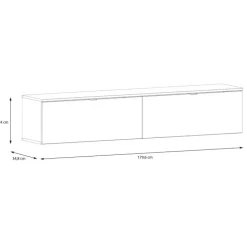 Meuble tv suspendu Libertad 180 cm artisan et blanc