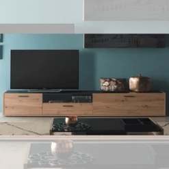 Meuble tv Vitruvia blanc laqué