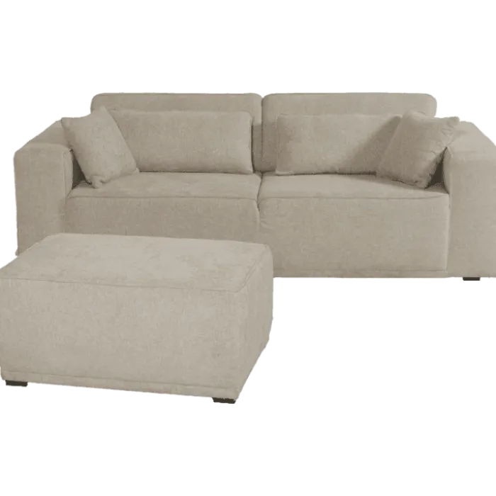 Pouf Ezra Beige - 90 x 46 x 60 cm