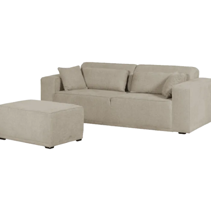 Pouf Ezra Beige - 90 x 46 x 60 cm