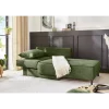 Recamiere en tissu cotelé vert Rex