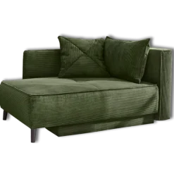 Recamiere en tissu cotelé vert Rex