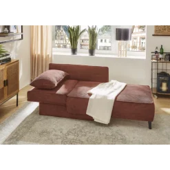Recamiere velours cotelé rouille REX 426/31