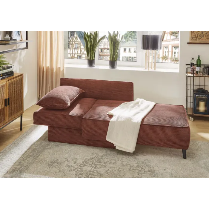 Recamiere velours cotelé rouille REX 426/31