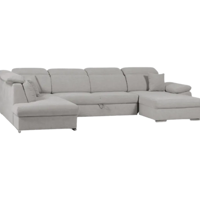 Salon d'angle Alabama gris clair