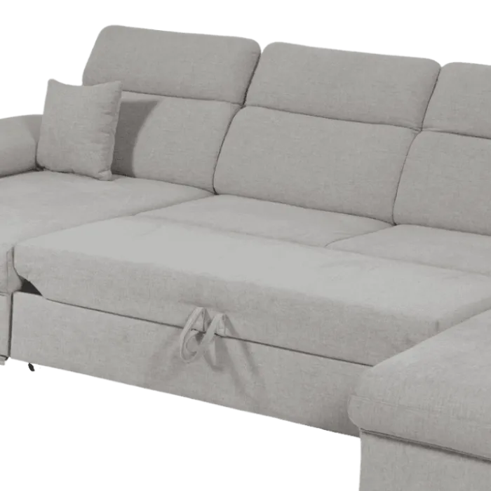 Salon d'angle Alabama gris clair