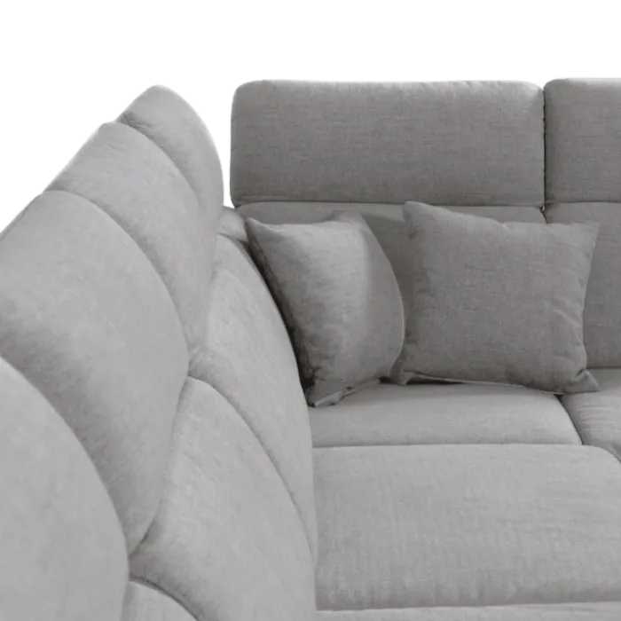Salon d'angle Alabama gris clair