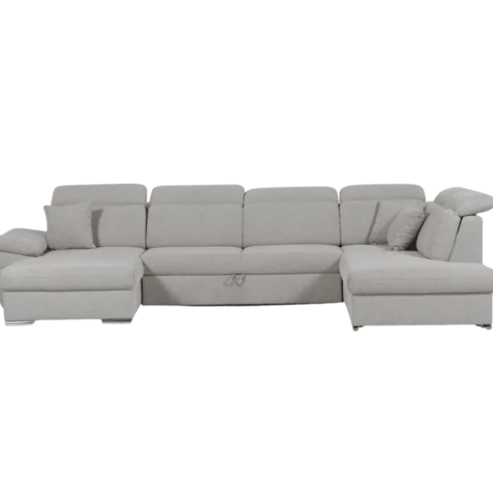 Salon d'angle Alabama gris clair