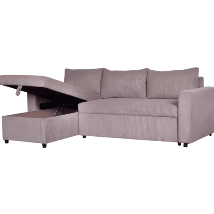 Salon d'angle convertible Golf marron