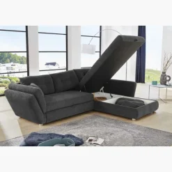 Salon d'angle convertible Jengen anthracite
