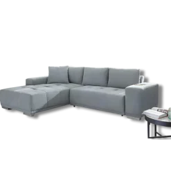 Salon d'angle convertible Luciano gris clair