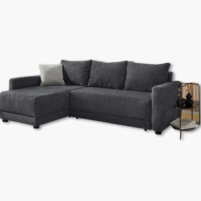 Salon d'angle convertible Venezia anthracite