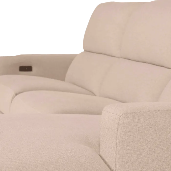 Salon d'angle droit Cologne Beige avec relax électrique