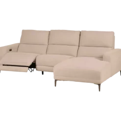 Salon d'angle droit Cologne Beige avec relax électrique