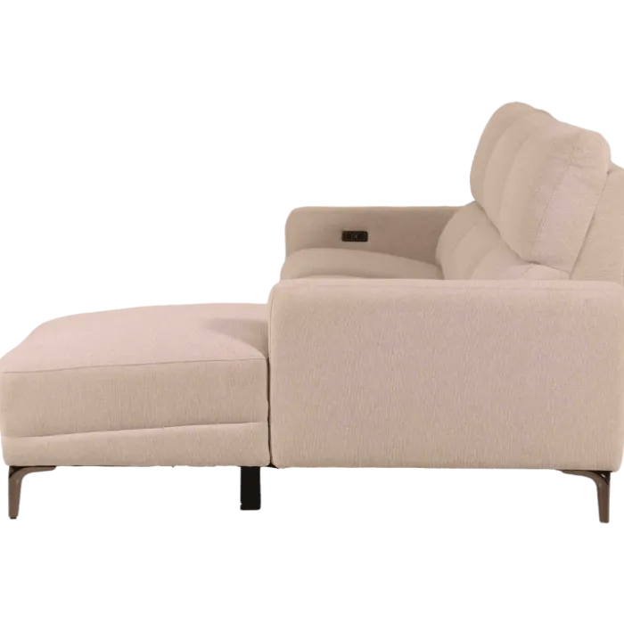 Salon d'angle droit Cologne Beige avec relax électrique