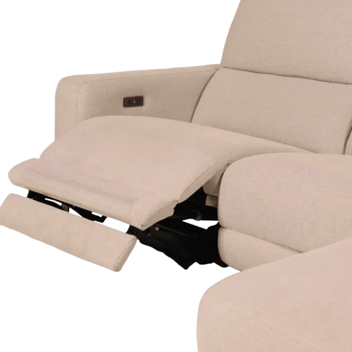 Salon d'angle droit Cologne Beige avec relax électrique